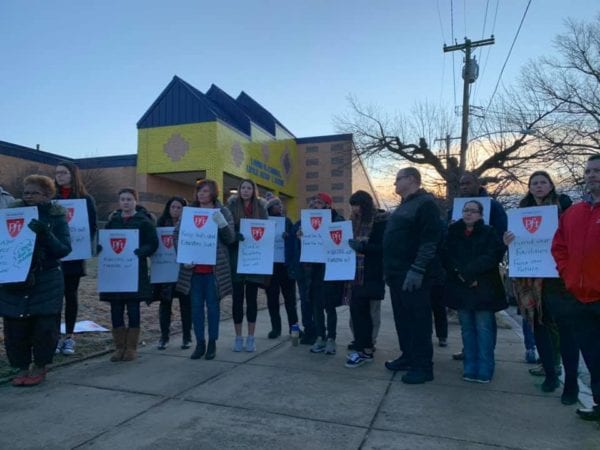 Coalition outside of Carnell Elementary