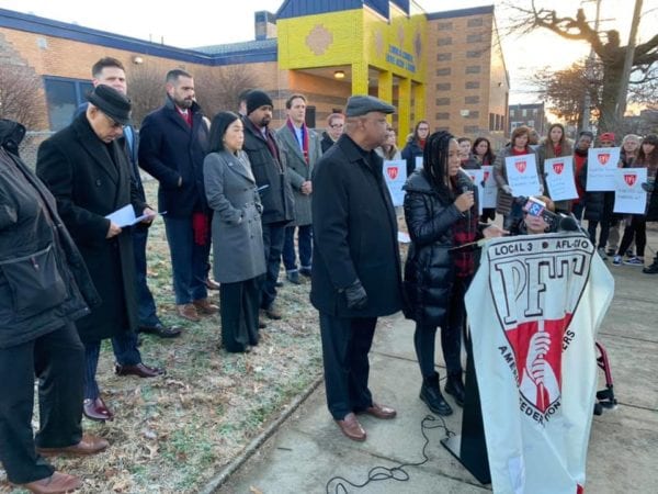 Coalition outside of Carnell Elementary